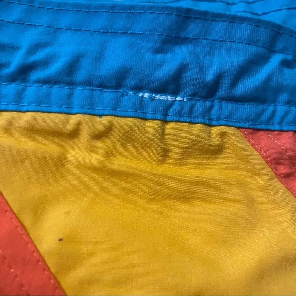 Vintage 70’s Jockey Orange Green Striped Brief Lined Swim Trunks Shorts